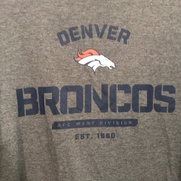Nike Denver Broncos Regular Fit Gray Long Sleeve Screen Print T-shirt size XXL - Picture 2 of 8